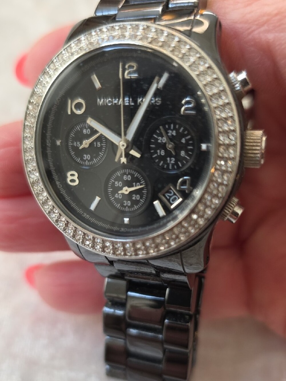 Michael Kors MK5190 Black Crystal-Bezel Chronograph Watch - Picture 10 of 10